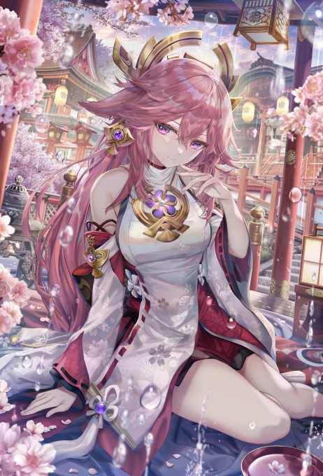 《原神》八重神子8k手机壁纸(5439x8012)