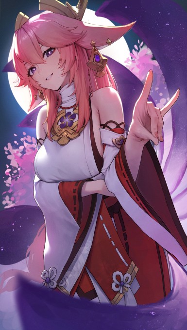 《原神》八重神子5k手机壁纸