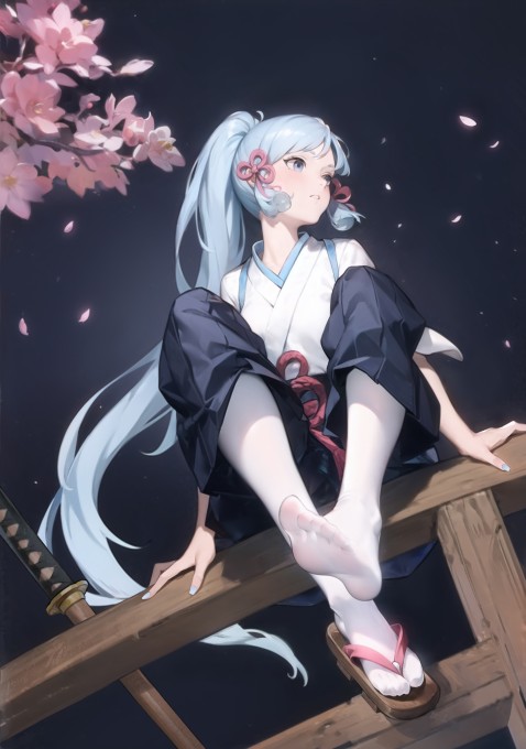 原神神里绫华坐在木栏杆上2k手机壁纸