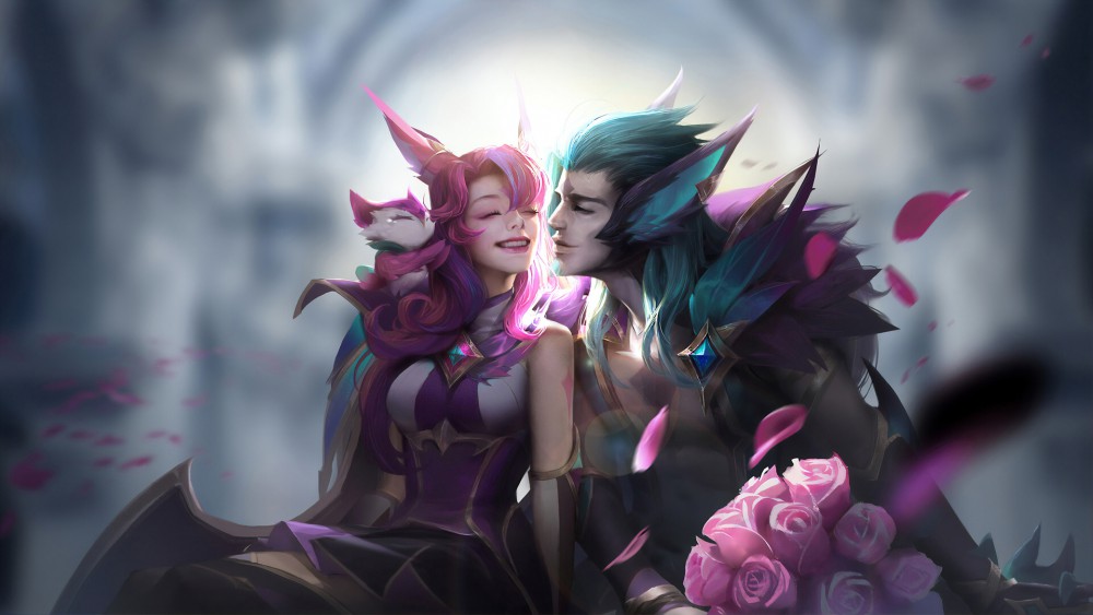 英雄联盟lol幻翎洛和逆羽霞 星之守护者壁纸