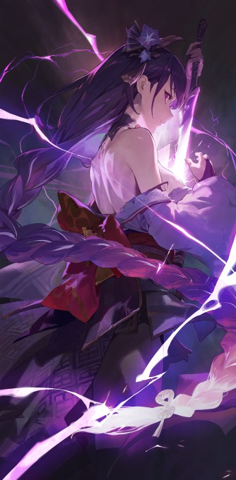 《原神》雷电将军2k手机壁纸(1500x3052)