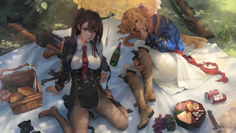 少女前线女孩野餐游戏插画壁纸