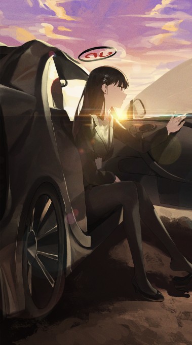 碧蓝档案调月里约开车门下车2k手机壁纸(1500x2688)