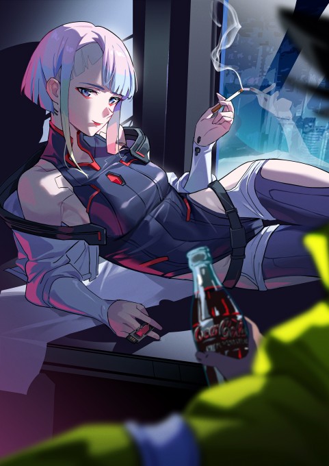 露西抽烟2k手机壁纸(2480x3508)