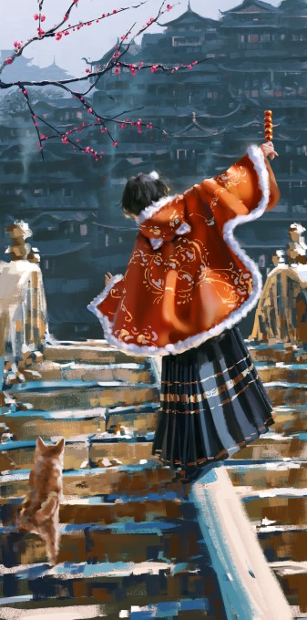《鬼刀》小绿8k手机壁纸(4500x9072)