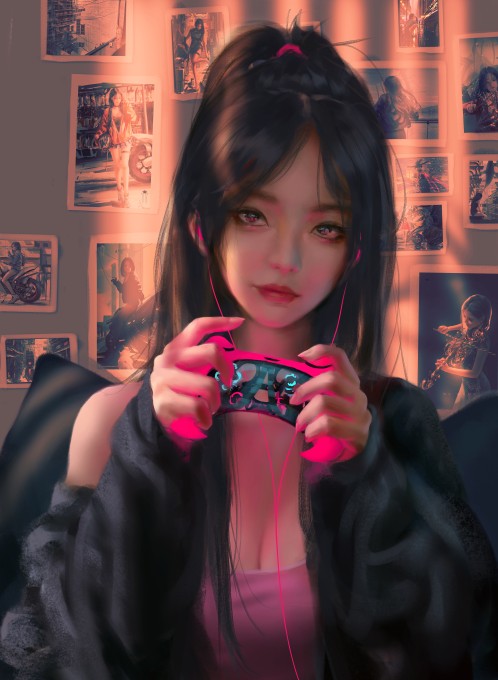 马尾辫女孩4k手机壁纸
