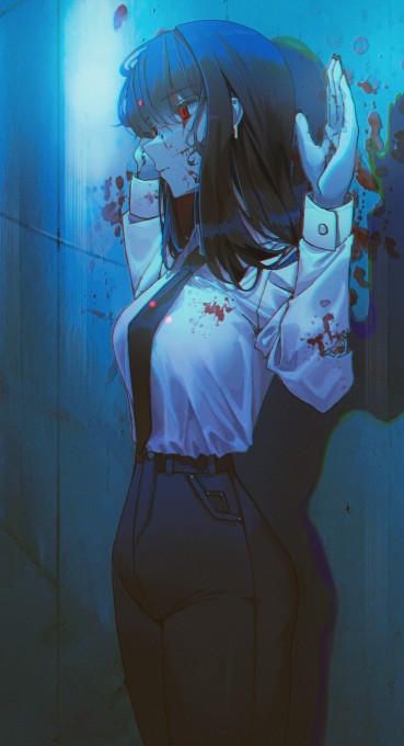 举起双手眼睛血红5k手机壁纸(3252x6000)