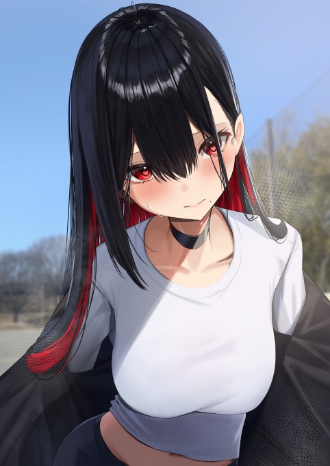 长发脸红的白衣女孩2k手机壁纸