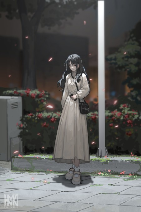 二次元滤镜下路过一位街边的女生