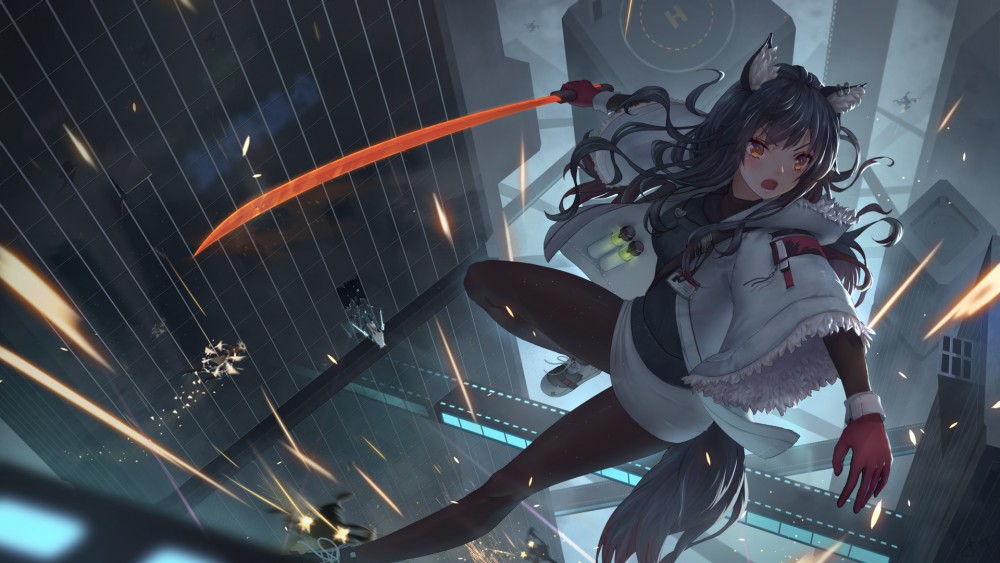 手持武士刀动漫美女高清动漫壁纸