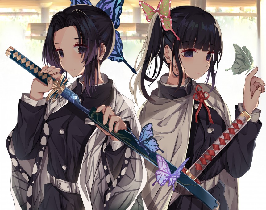 《鬼灭之刃》手持武士刀动漫人物高清壁纸