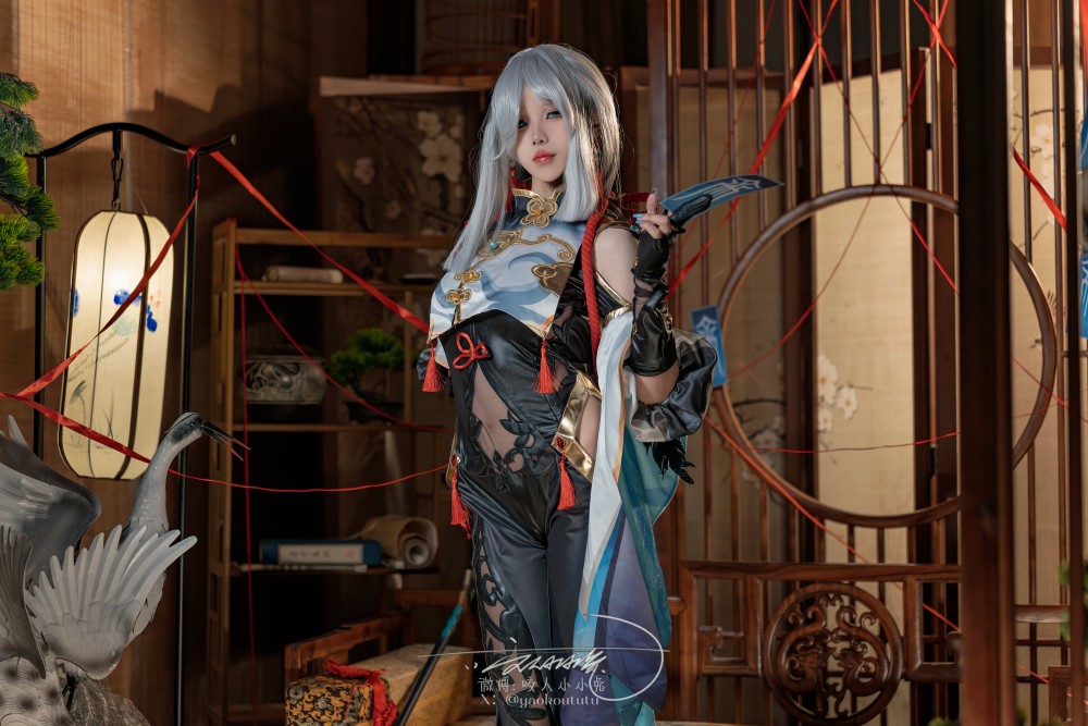 咬人小小兔四月作品『申鹤明枪』(7008x4672)