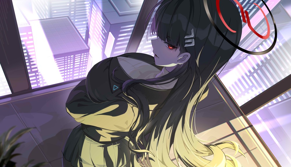 《蔚蓝档案》调月里约6k电脑桌面壁纸(7111x4093)