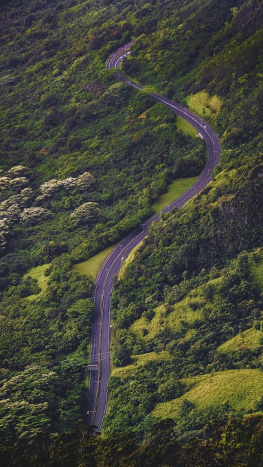 航拍公路美丽风景高清图片手机壁纸